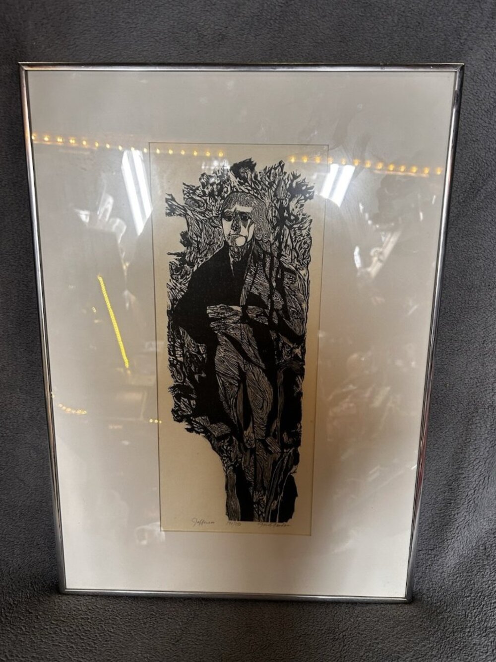Jacob Landau Thomas Jefferson Original Woodcut Signed Ltd Ed 140/250 Framed - Picture 1 of 8
